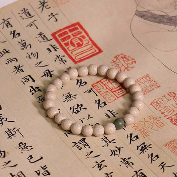 Serene Shadow with Jade Accent - Yixing Zisha Bracelet (Zen Style)
