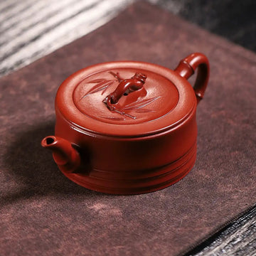 Bamboo Joint Design Fully Handmade Zhu Ni 'Yizhi Bamboo' Yixing Teapot