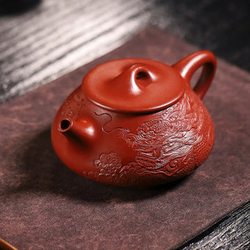 Dragon Pattern Fully Handmade Zhu Ni 'Jingzhou Shi Piao' Yixing Teapot