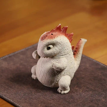 Handmade White Ceramic Dinosaur Teapot