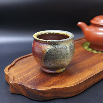 Handmade Wood-Fired "Rare Hutu" Engraved Teacup