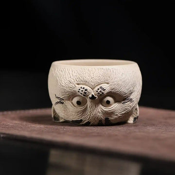 Handmade White Cat Shape Porcelain Teacup