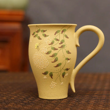 Whispering Orchid: Yixing Zisha Teacup with Butterfly Embrace