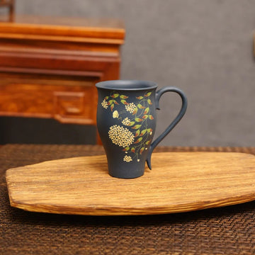 Eternal Blossom: Yixing Zisha Teacup with Butterfly Dance