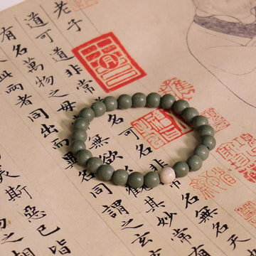 Emerald Green Yixing Zisha Bracelet (Zen Style)