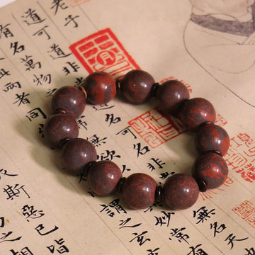 Reddish Brown Flowing Pattern Dunhuang Colored Sand Bracelet
