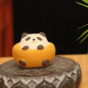 Yixing Zisha Handmade Yuanbao Panda Tea Pet