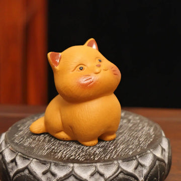 Yixing Handmade Lucky Cat Tea Pet (Sitting Cute Style)