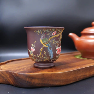 Yixing Zisha Hand-Painted Flower-and-Bird Master Teacup
