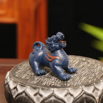 Yixing Zisha Handmade Auspicious Kylin Tea Pet