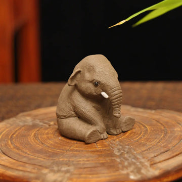 Yixing Zisha Handmade Cute Elephant Tea Pet