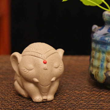 Yixing Zisha Handmade Round Elephant Tea Pet