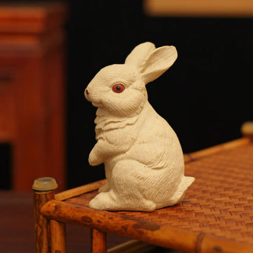 Yixing Zisha Handmade Jade Rabbit Tea Pet (Auspicious Style)
