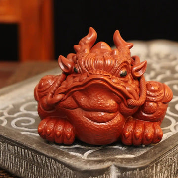 Yixing Zisha Handmade Dragon-horn Toad Tea Pet
