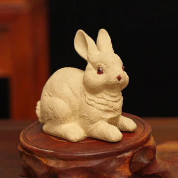 Yixing Zisha Handmade Cute Jade Rabbit Tea Pet