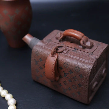 Yixing Zisha Handmade LV Suitcase Teapot
