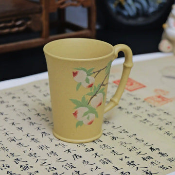 Yixing Zisha Handmade Longevity Peach Bamboo-Joint Teacup
