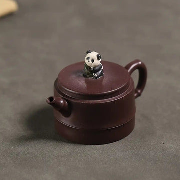 Yixing Zisha Handmade Panda Bamboo Tube Teapot