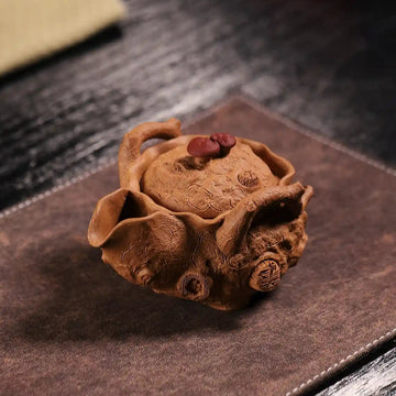 Yixing Zisha Handmade Plum Blossom Stump Teapot