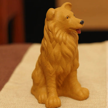 Yixing Zisha Handmade Realistic Golden Retriever Tea Pet