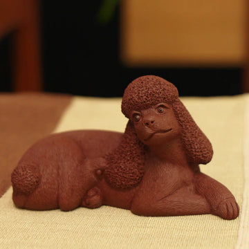 Yixing Zisha Handmade Realistic Poodle Tea Pet (Lively Style)