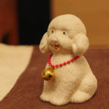 Yixing Zisha Handmade Red Hat Puppy Tea Pet