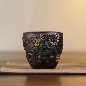 Yixing Zisha Handmade Shanhaijing Electric God Tea Cup