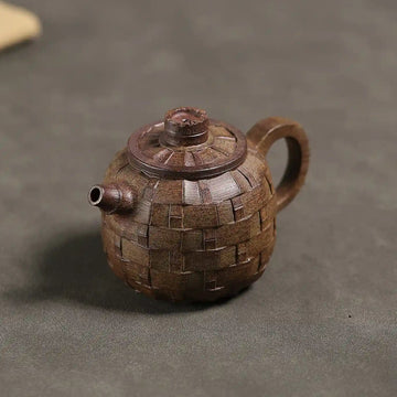 Yixing Zisha Handmade Woven Pattern Teapot