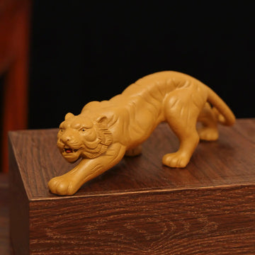 Yixing Zisha Handmade Yellow Tiger Tea Pet (Majestic Style)