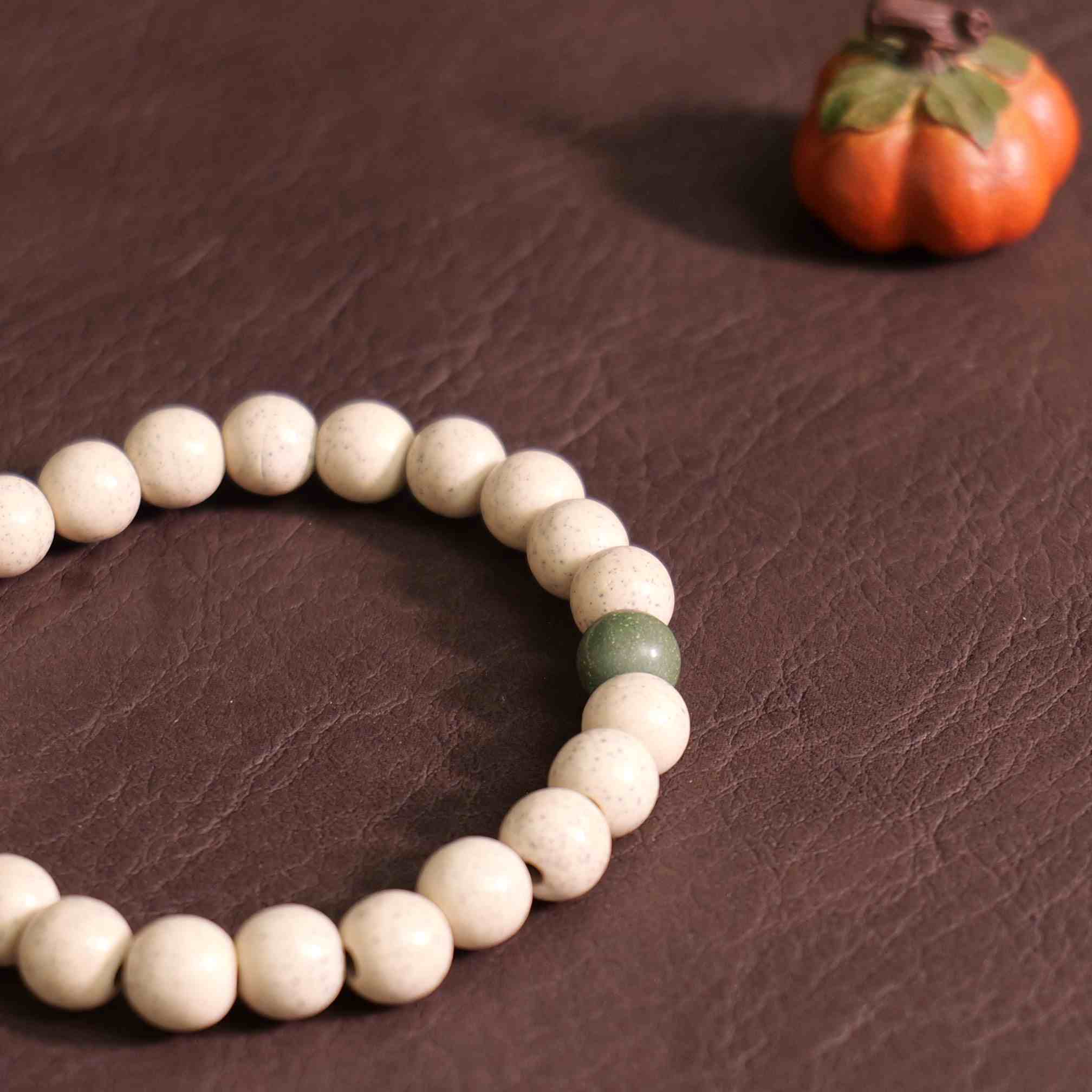 Serene Shadow with Jade Accent - Yixing Zisha Bracelet (Zen Style)
