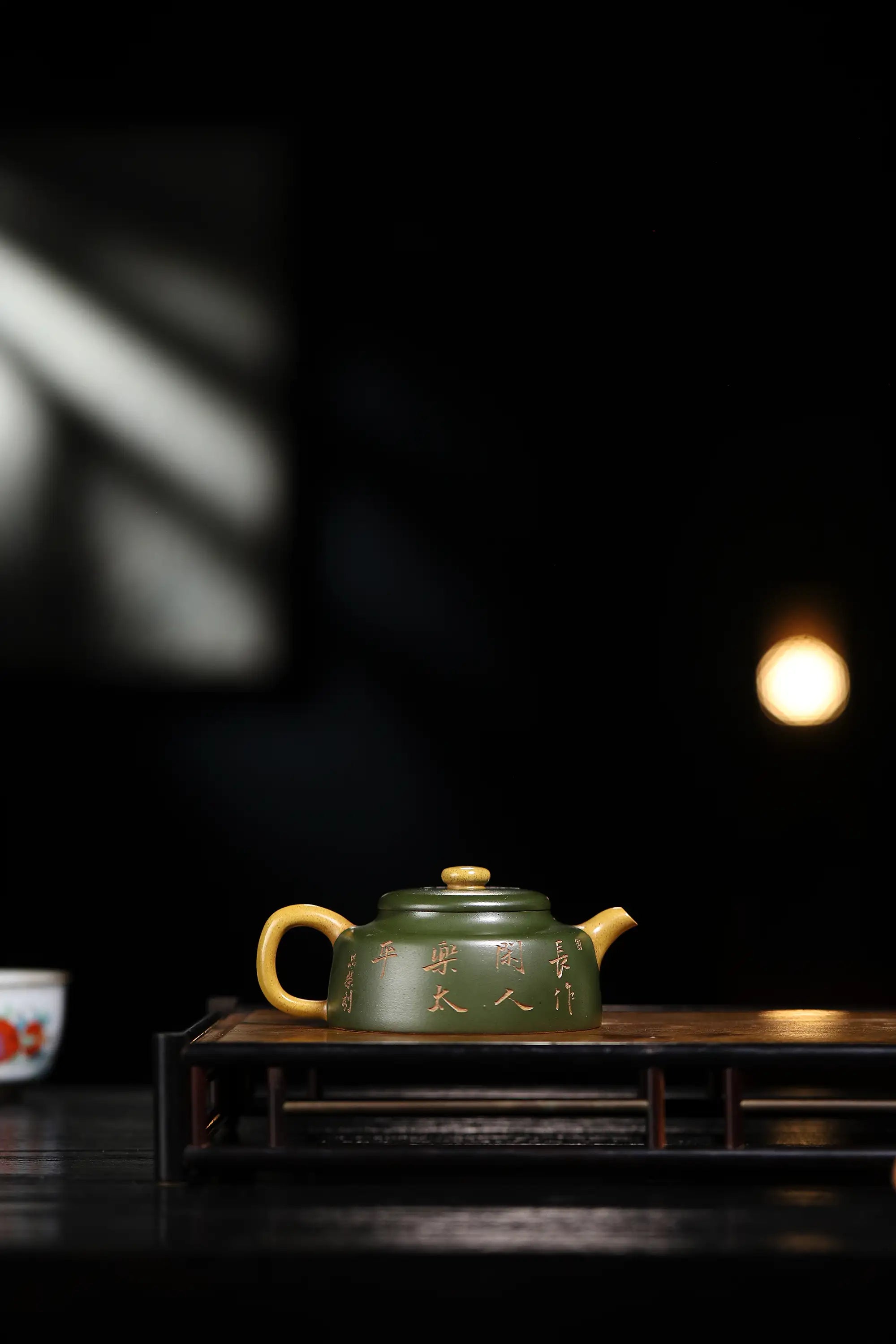 Auspicious Bird & Orchid Painting Fully Handmade Duan Clay 'Dezhong' Yixing Teapot