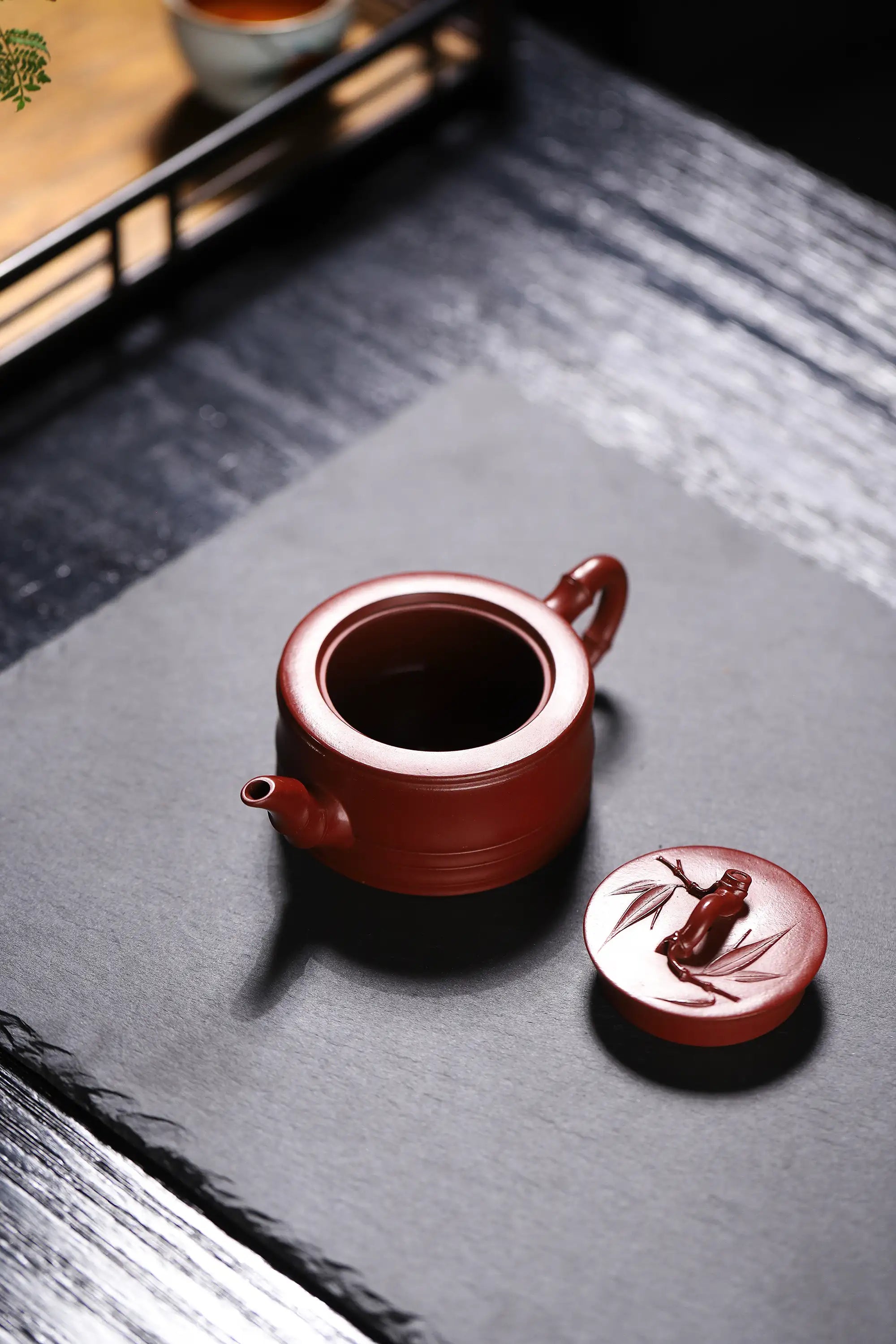 Bamboo Joint Design Fully Handmade Zhu Ni 'Yizhi Bamboo' Yixing Teapot