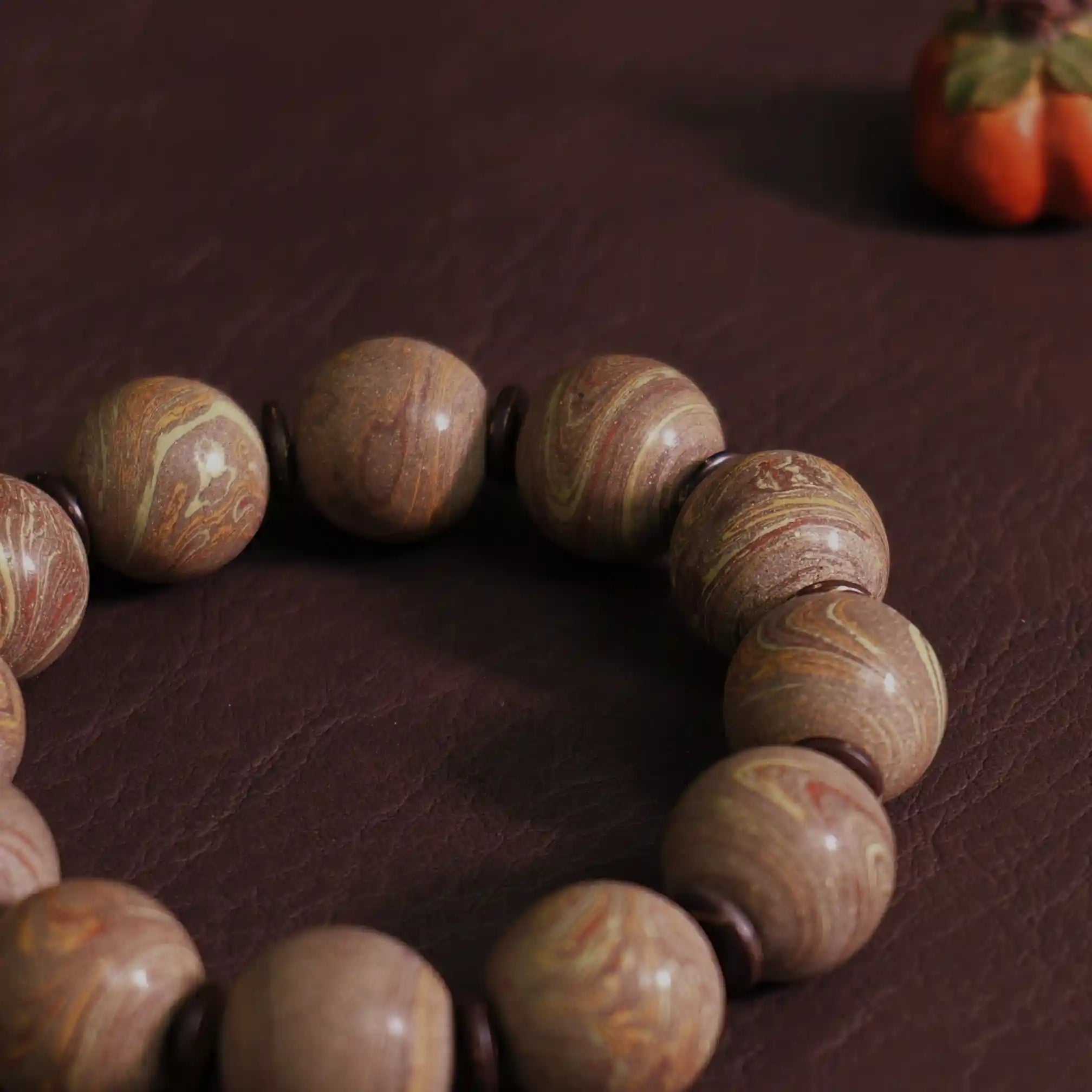 Dark Brown Flowing Pattern Dunhuang Colored Sand Bracelet