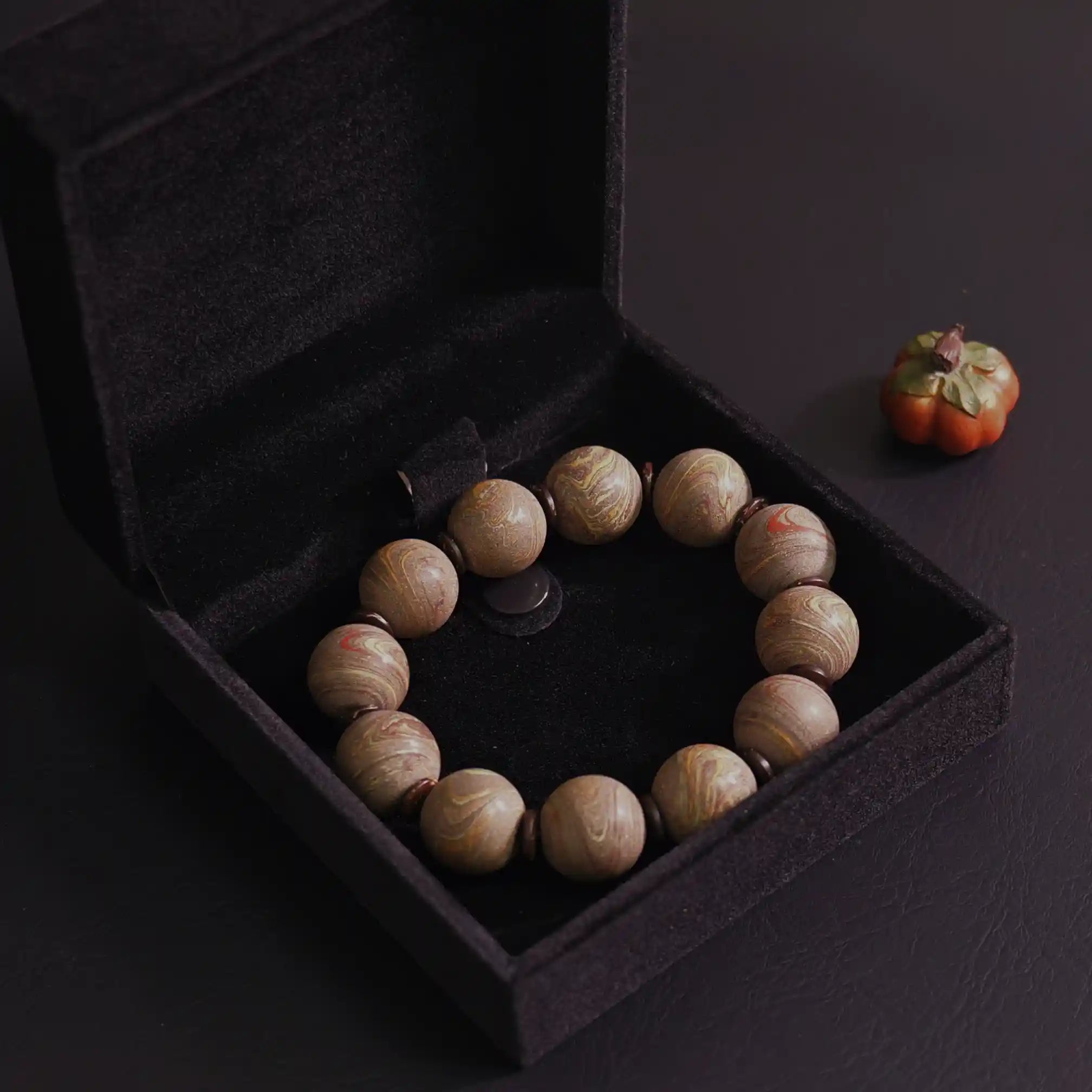 Dark Brown Flowing Pattern Dunhuang Colored Sand Bracelet
