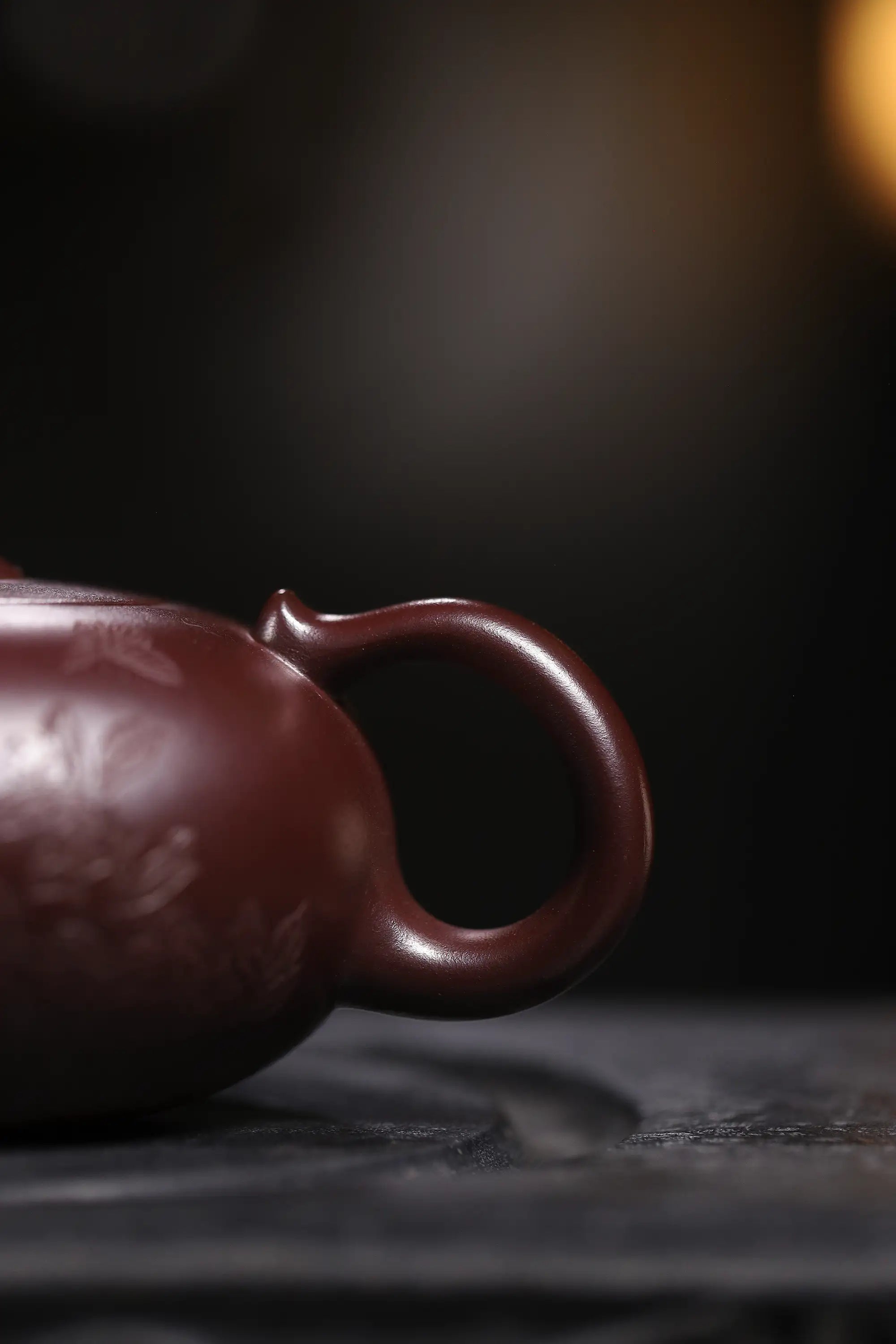 Floral Engraving Fully Handmade Dragon Blood Sand-Zini Clay 'Phoenix Pearl' Yixing Teapot