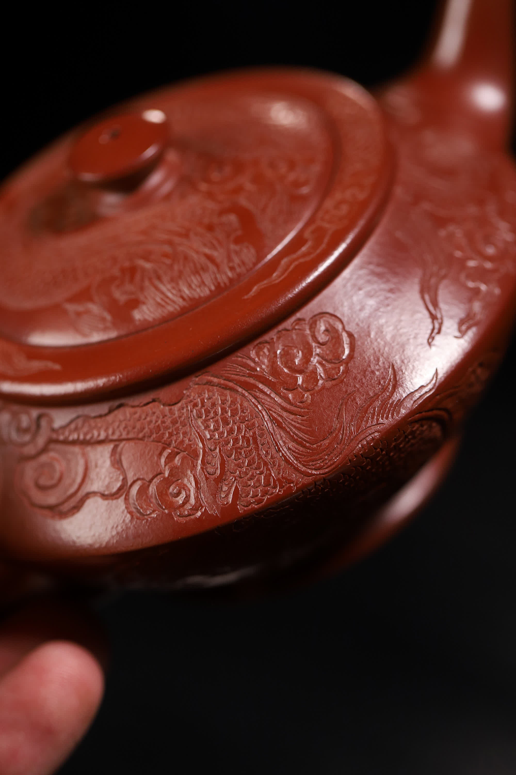 Han Yun Shape Handmade Imperial Dragon Red Clay Zhu Ni Yixing Teapot