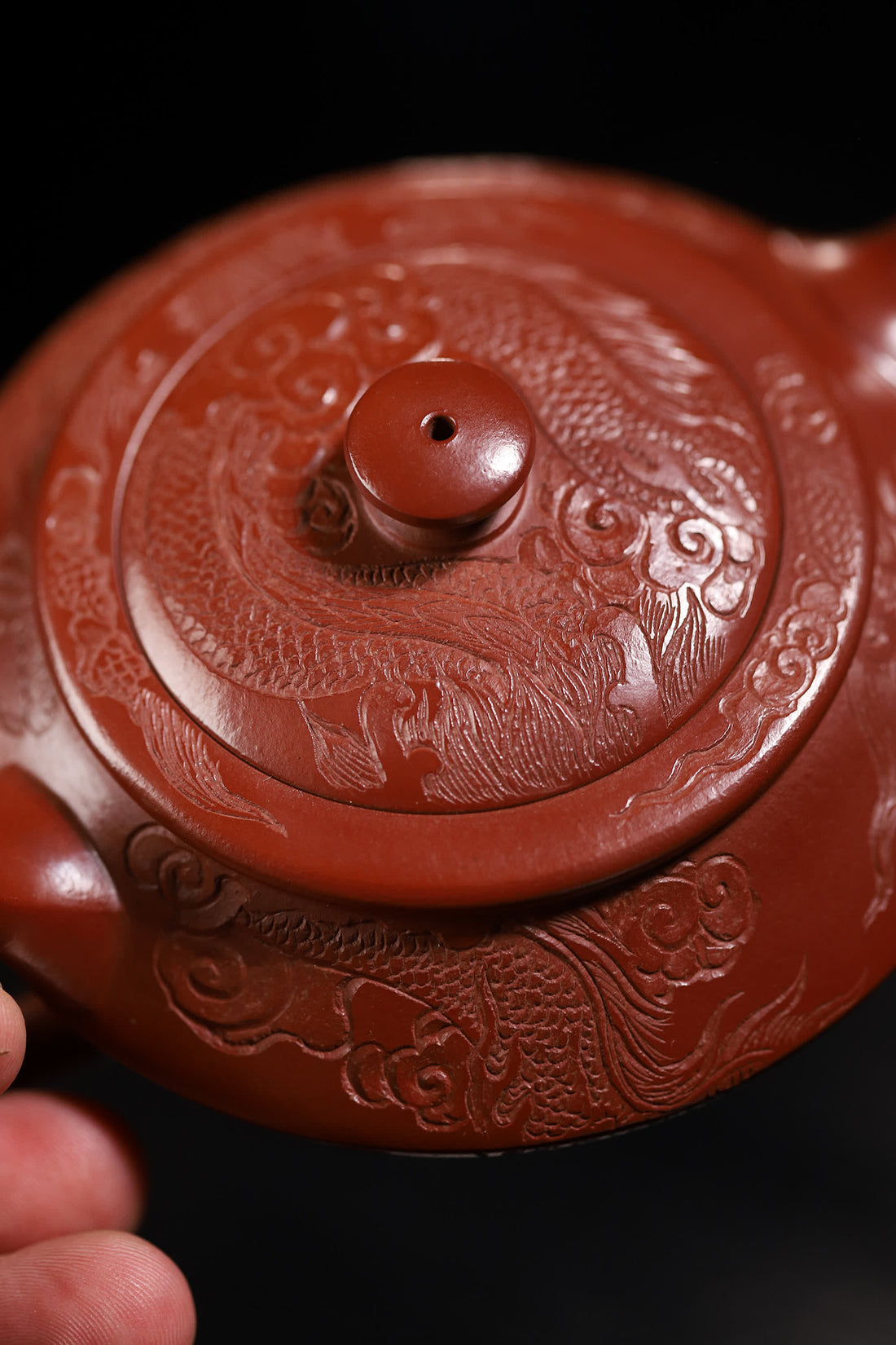 Han Yun Shape Handmade Imperial Dragon Red Clay Zhu Ni Yixing Teapot