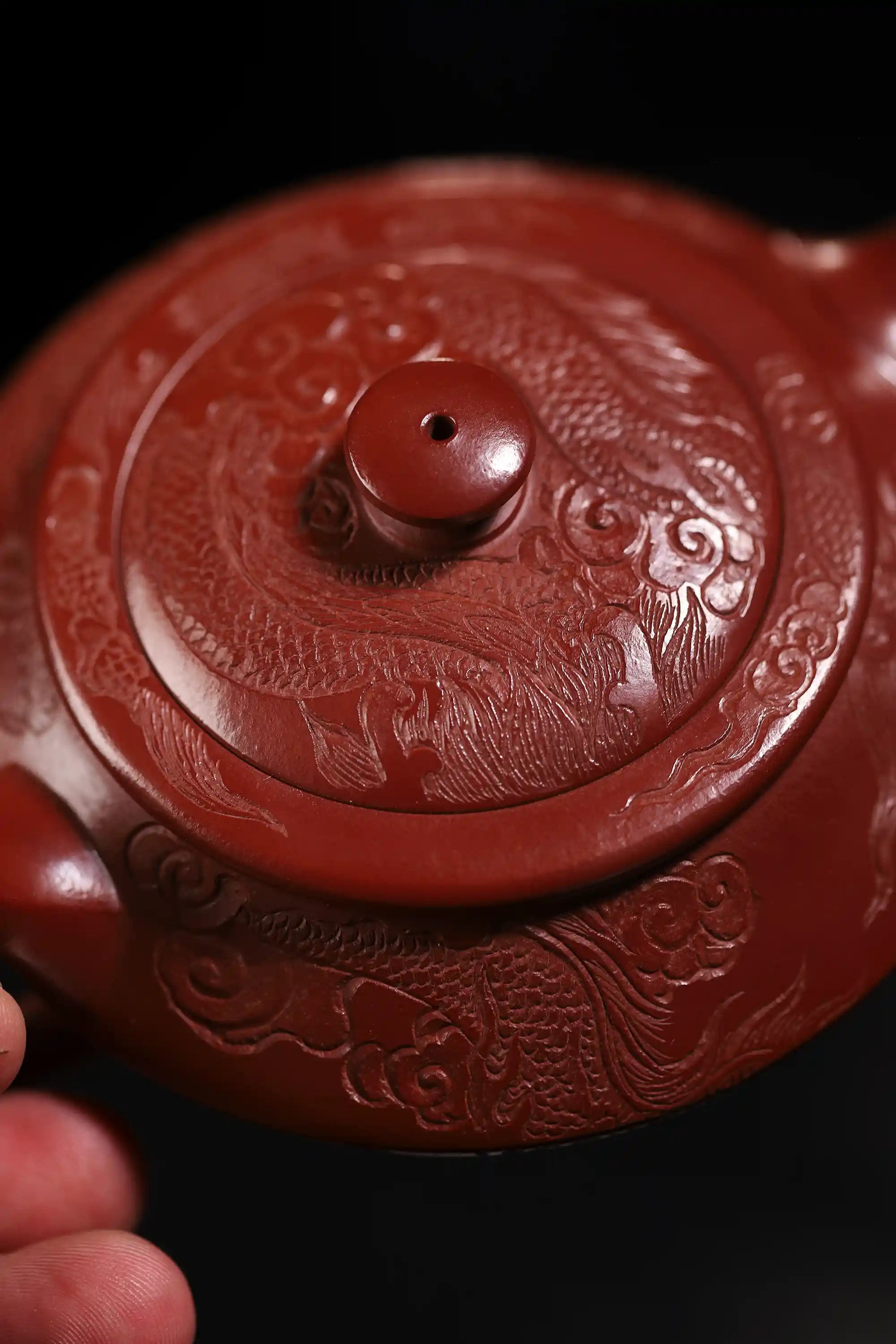 Han Yun Shape Handmade Imperial Dragon Red Clay Zhu Ni Yixing Teapot
