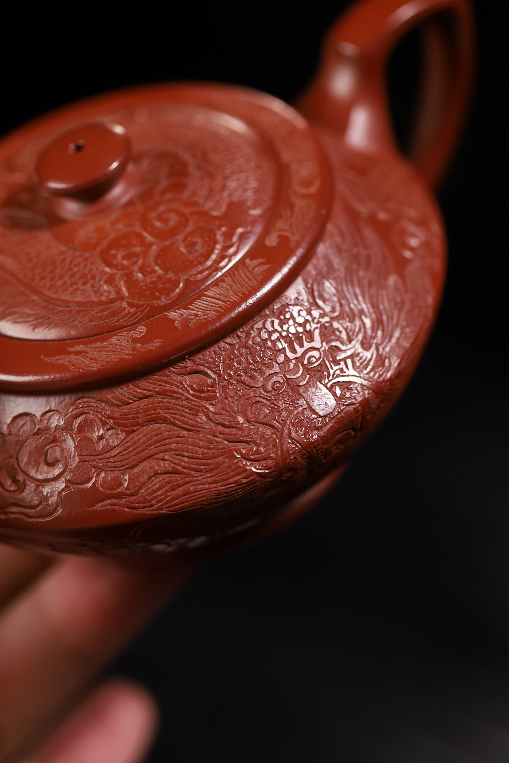 Han Yun Shape Handmade Imperial Dragon Red Clay Zhu Ni Yixing Teapot