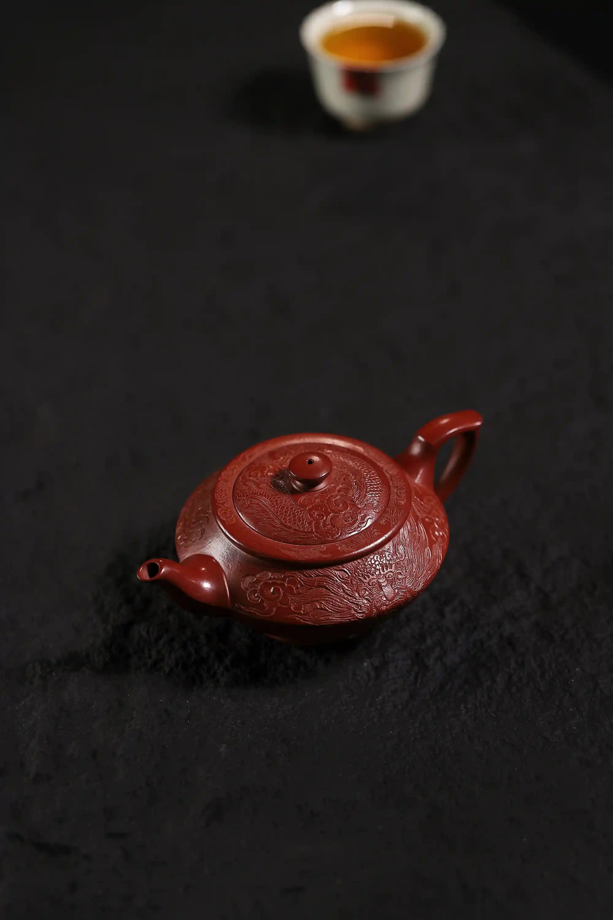Han Yun Shape Handmade Imperial Dragon Red Clay Zhu Ni Yixing Teapot