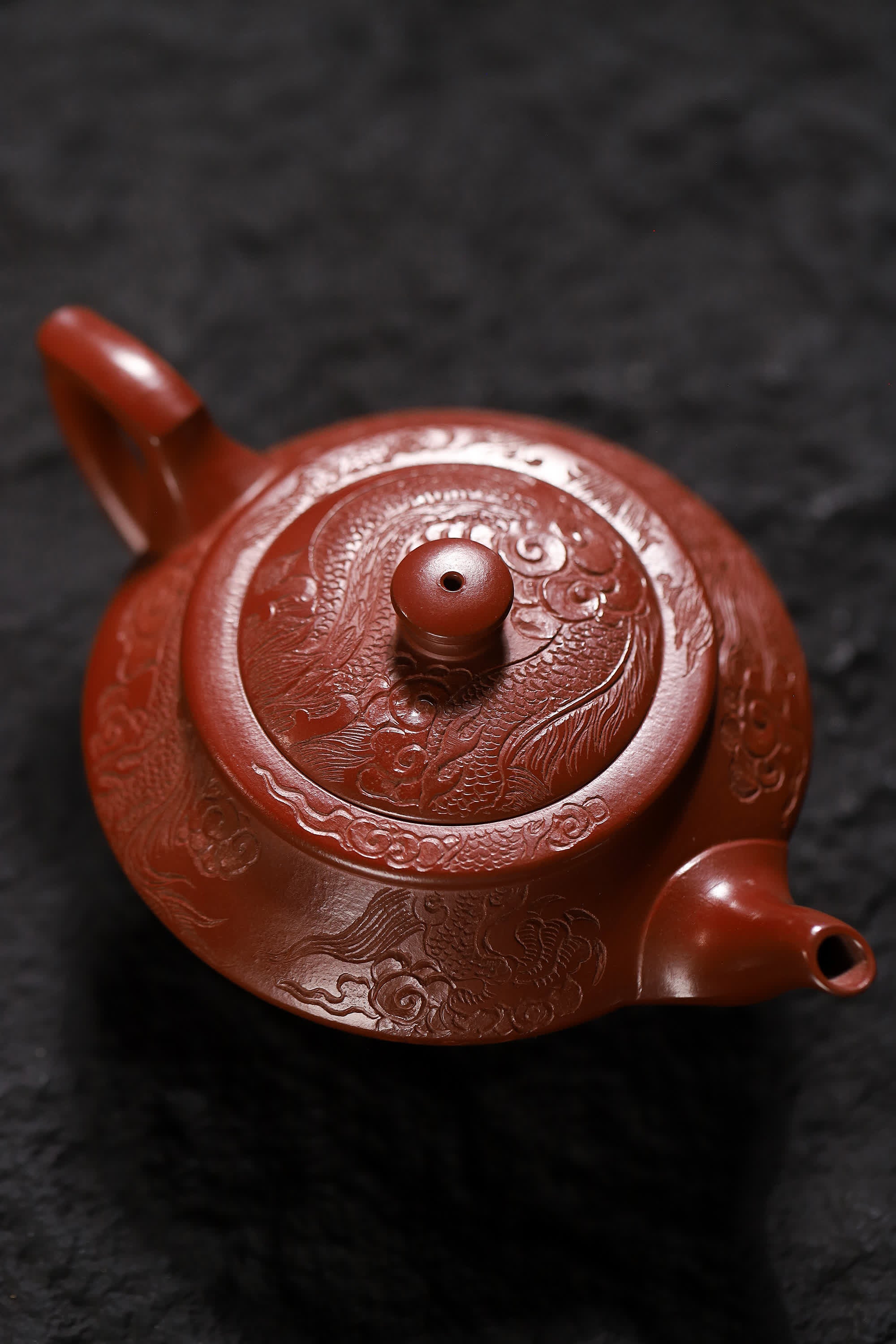 Han Yun Shape Handmade Imperial Dragon Red Clay Zhu Ni Yixing Teapot
