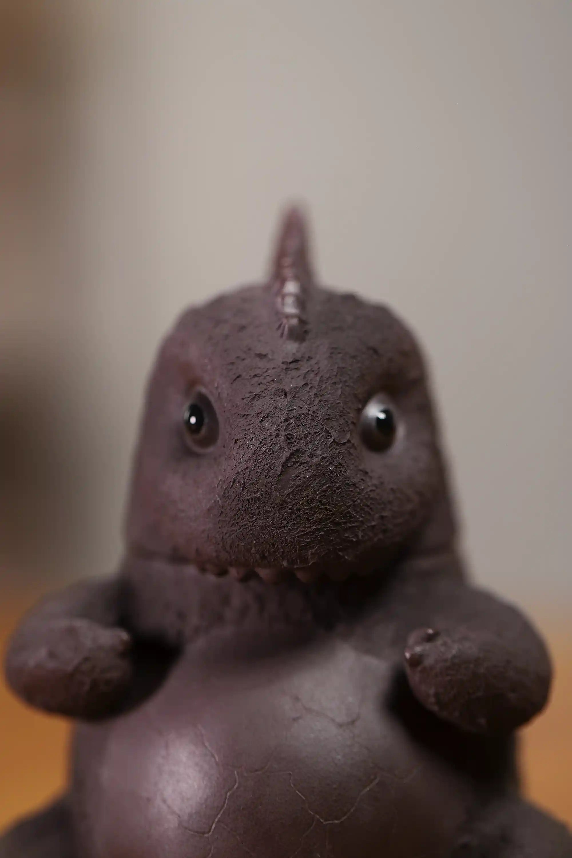 Handmade Black Clay Dinosaur Teapot