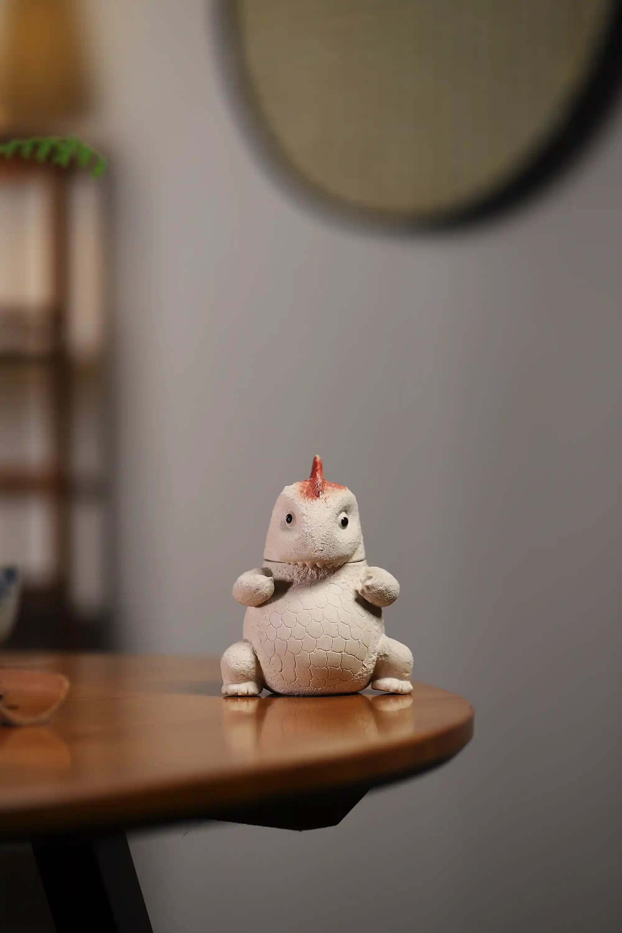 Handmade White Ceramic Dinosaur Teapot