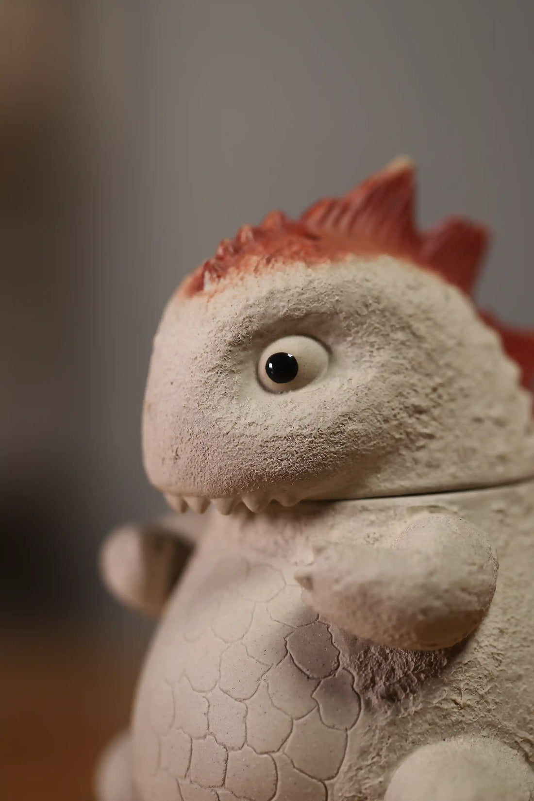 Handmade White Ceramic Dinosaur Teapot