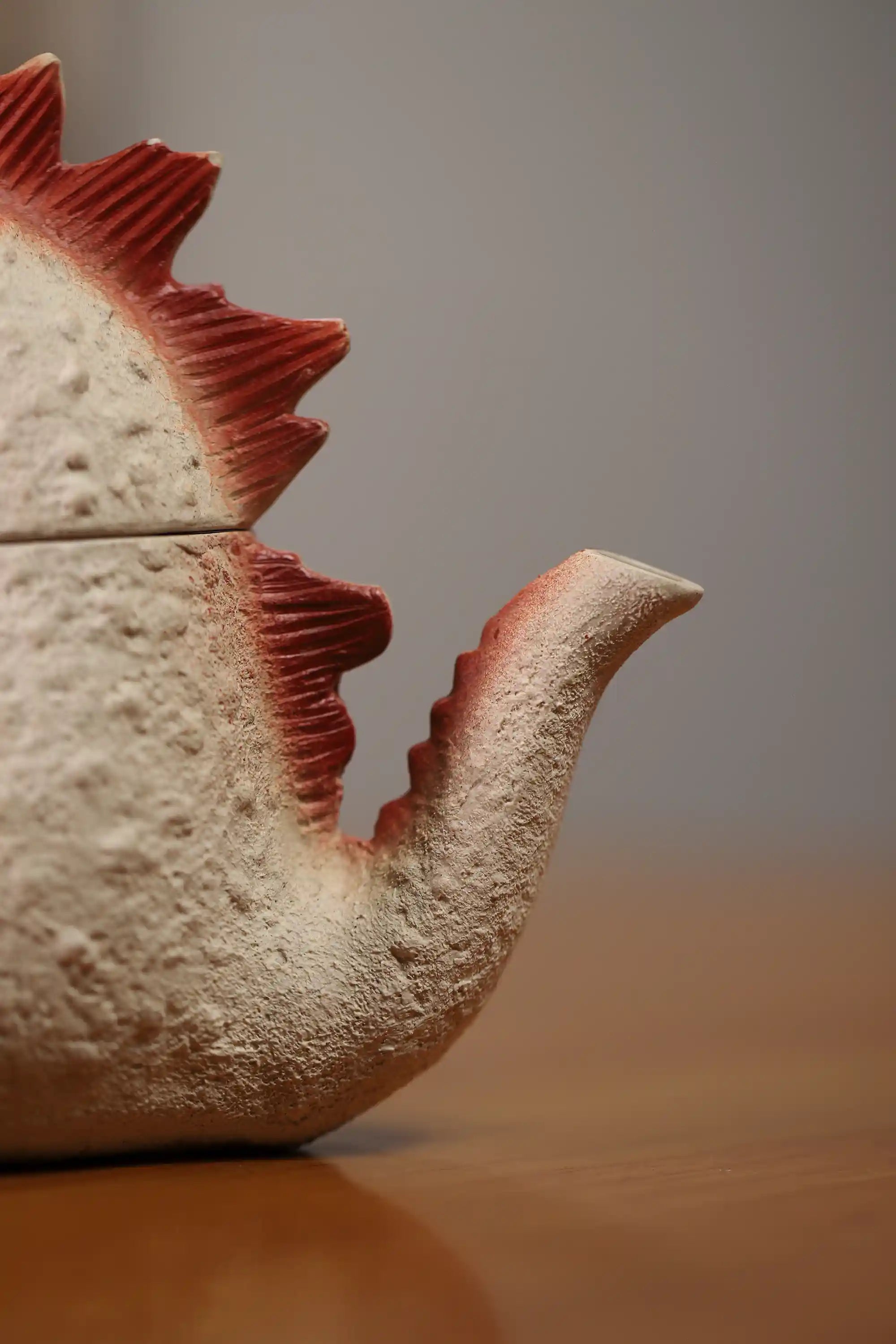 Handmade White Ceramic Dinosaur Teapot