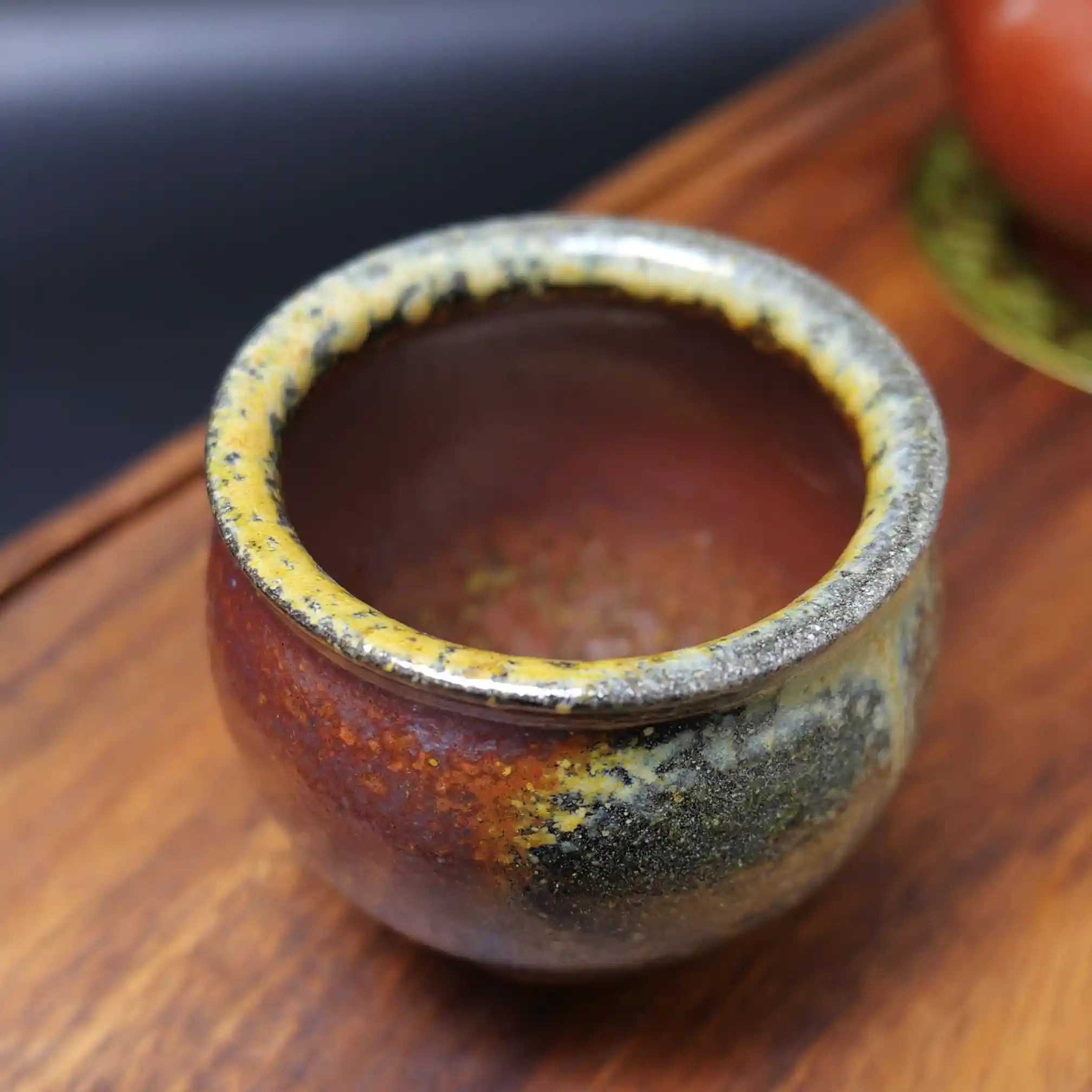 Handmade Wood-Fired "Rare Hutu" Engraved Teacup