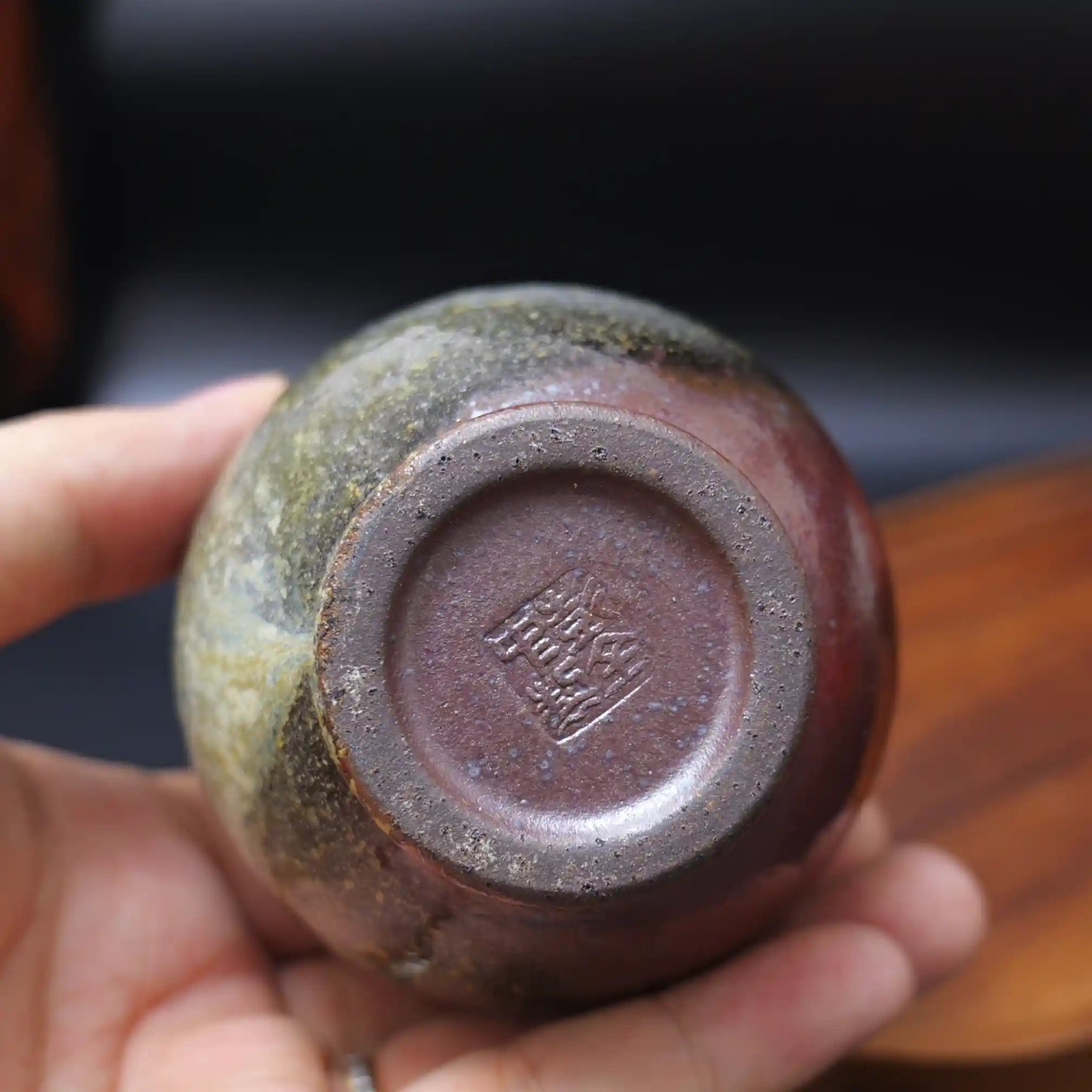 Handmade Wood-Fired "Rare Hutu" Engraved Teacup