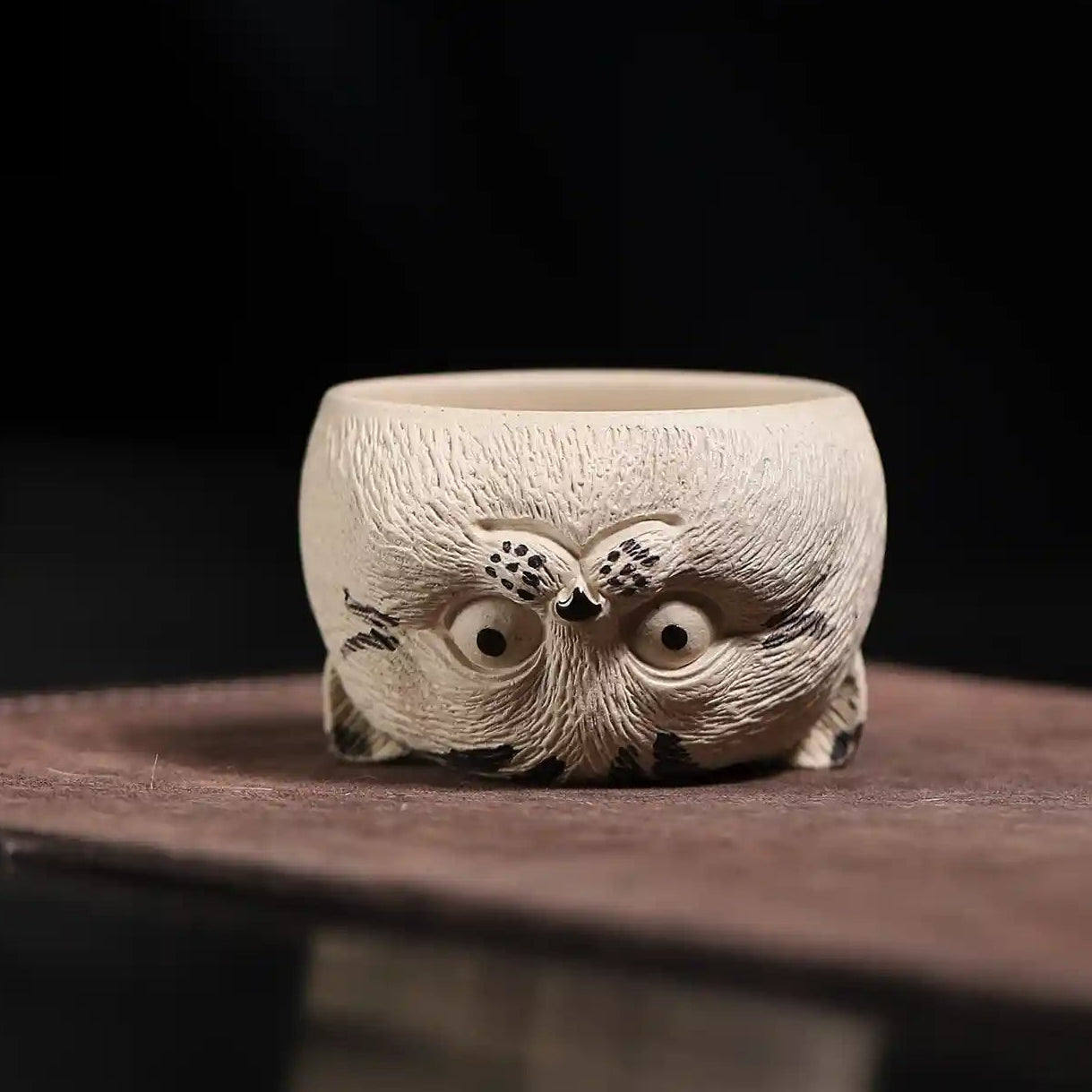 Handmade White Cat Shape Porcelain Teacup