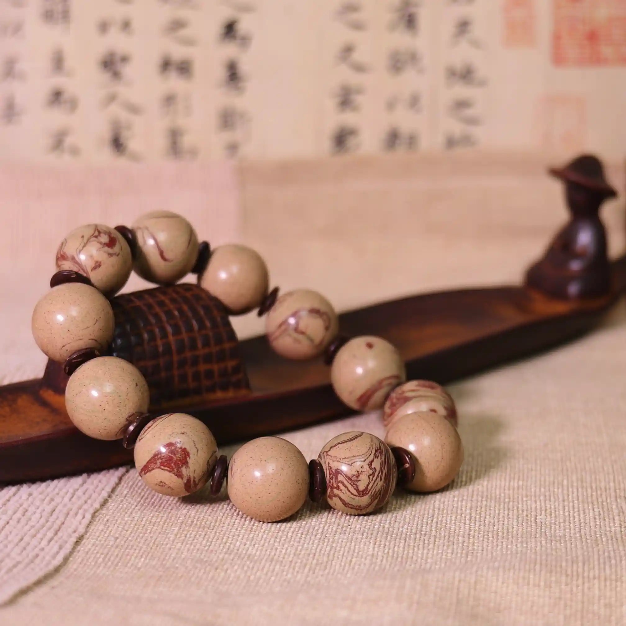 Light Brown Flowing Pattern Dunhuang Colored Sand Bracelet