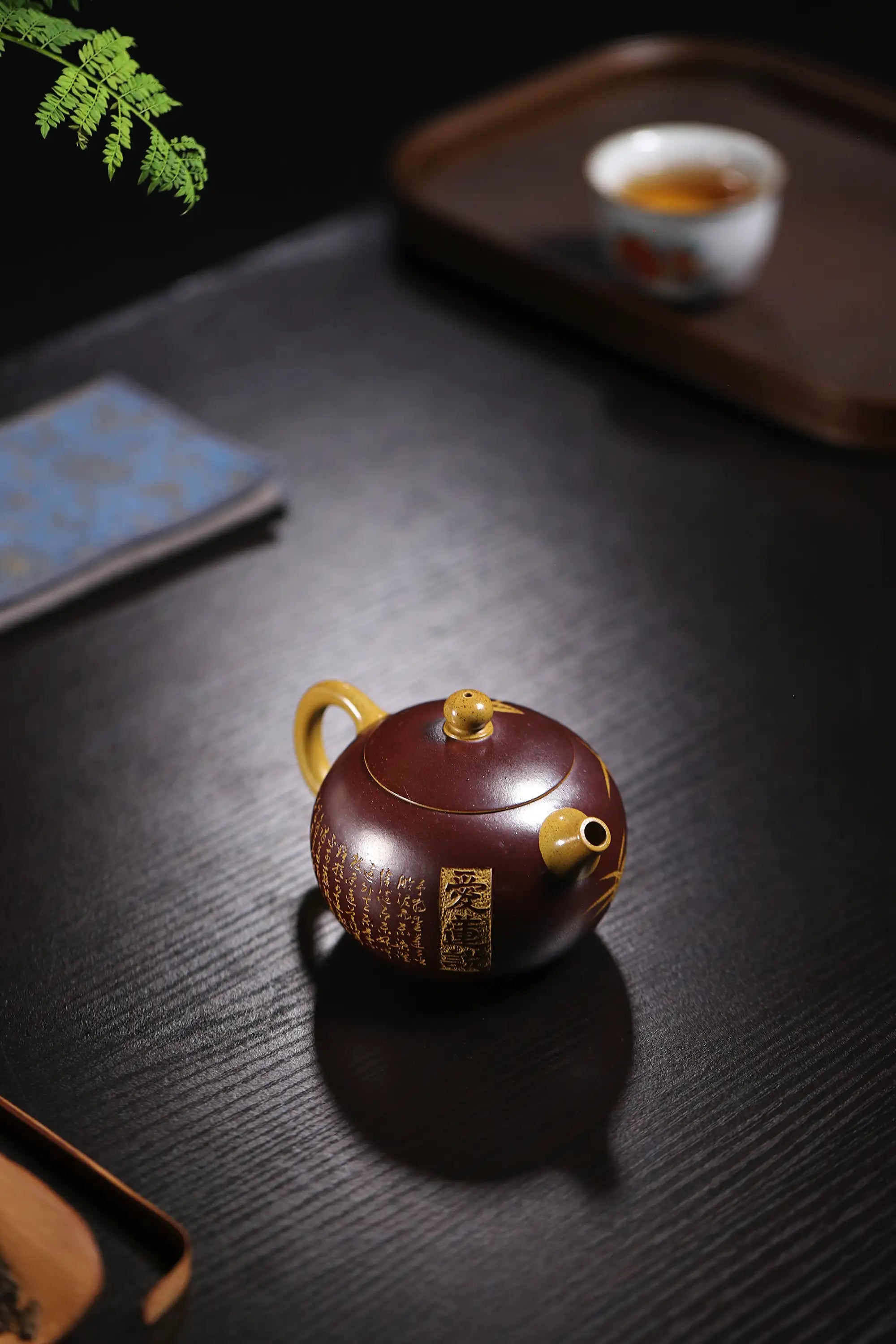 Lotus & 'Ode to Lotus' Carving Fully Handmade Duan Clay 'Xishi' Yixing Teapot
